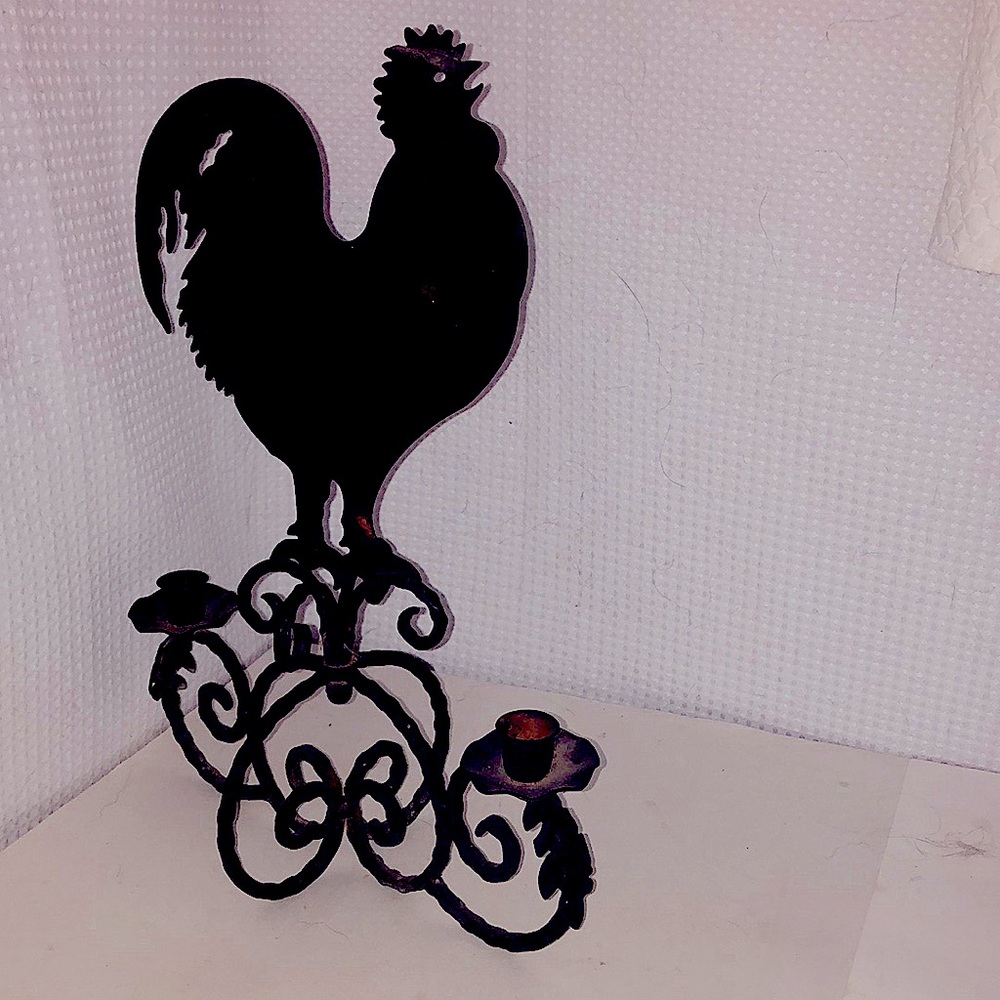 Black roster candleholder perfect cottage farmhouse decor